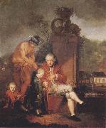 Januarius Zick Gottfried Peter de Requile with his two sons and Mercury oil on canvas